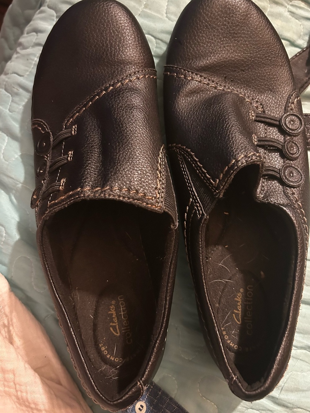 Clark’s women sz 10. Black  leather